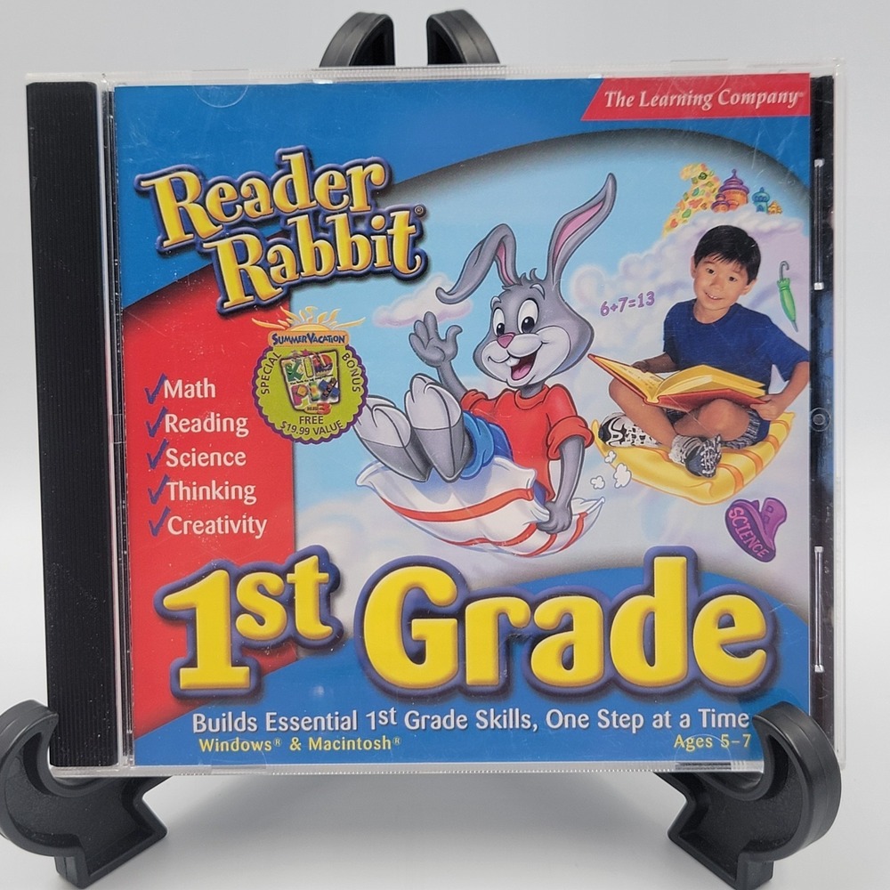 Reader‎ Rabbit's 1st Grade PC CD-ROM Game The Learning Company 2002 Kids VTG